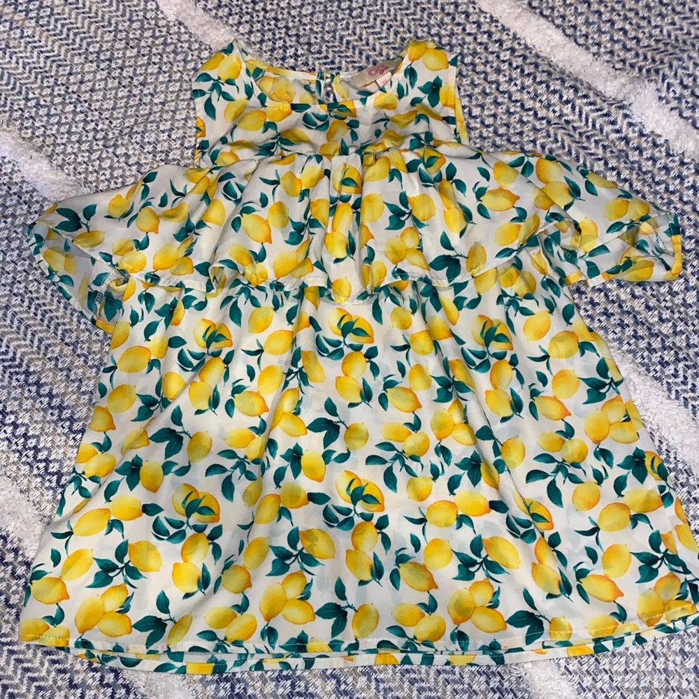 Lemon print girls blouse